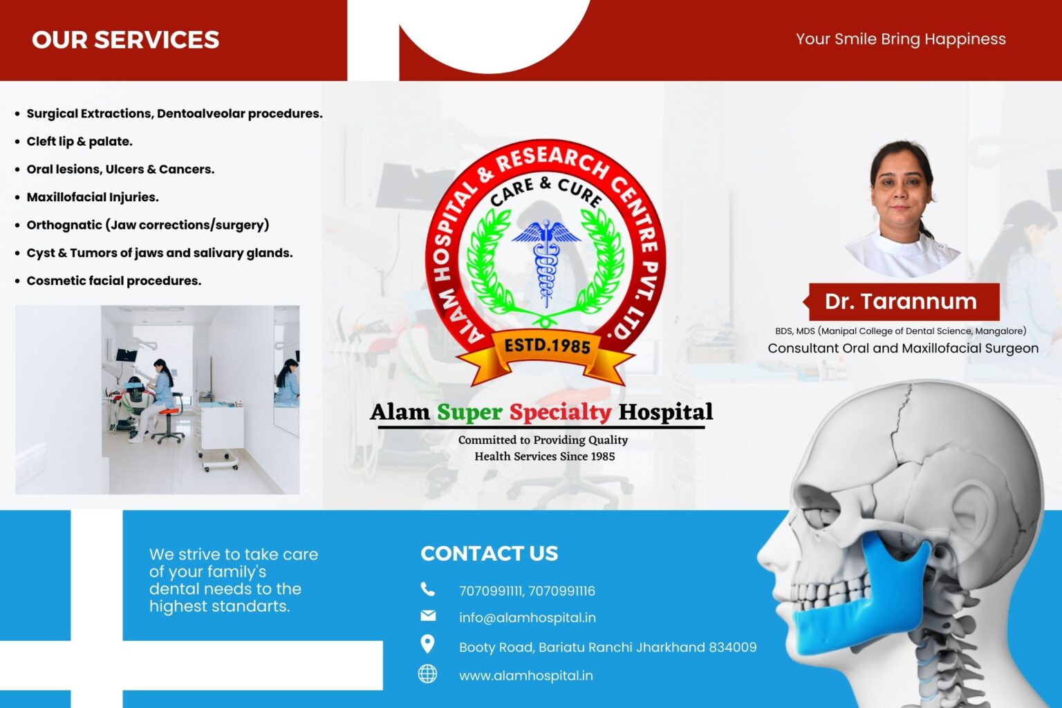Expert Dental Implant Center in Ranchi Alam Hospital Best Hospital